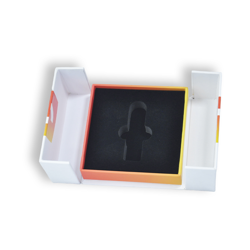 Caja rígida personalizada de doble puerta con impresión parcial e inserto