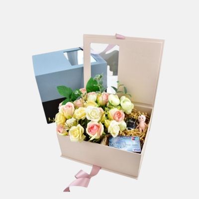 Caja de regalo plegable personalizada con ventana