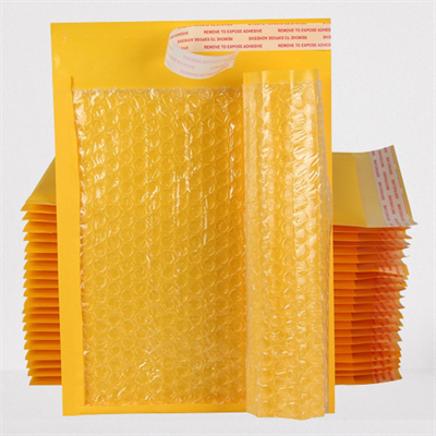 Bolsa de correo de burbujas de papel kraft amarillo