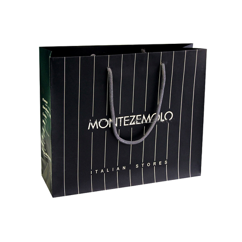 Bolsa de papel blanco negro personalizado