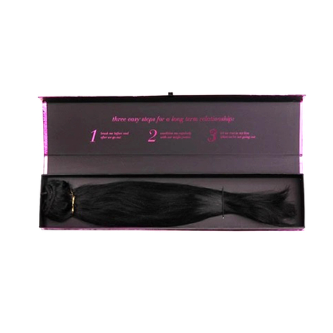 Caja de papel de regalo de lujo rígida para extensiones de cabello al por mayor