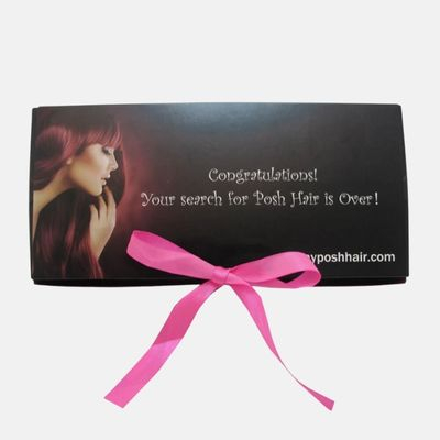 Caja de cartón plegable de pelucas personalizadas con cinta