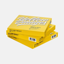 Caja de pizza amarilla diseño libre al por mayor