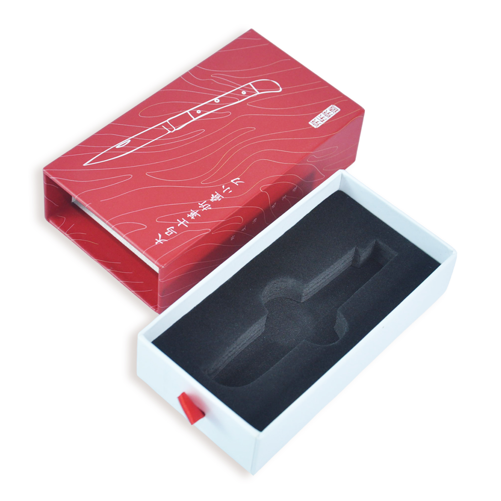 Cajas de cajones rojos personalizados con forro al por mayor
