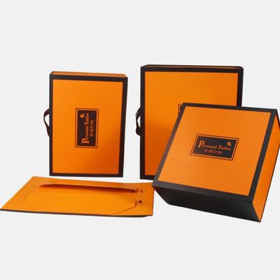 Proveedor de caja de regalo plegable portátil naranja