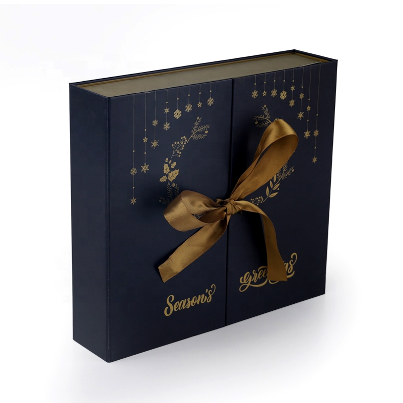 Caja de regalo de Navidad personalizada de lujo de diseño al por mayor