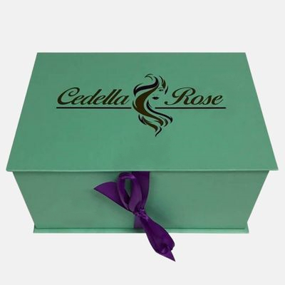 Caja de peluca con tapa personalizable con cinta