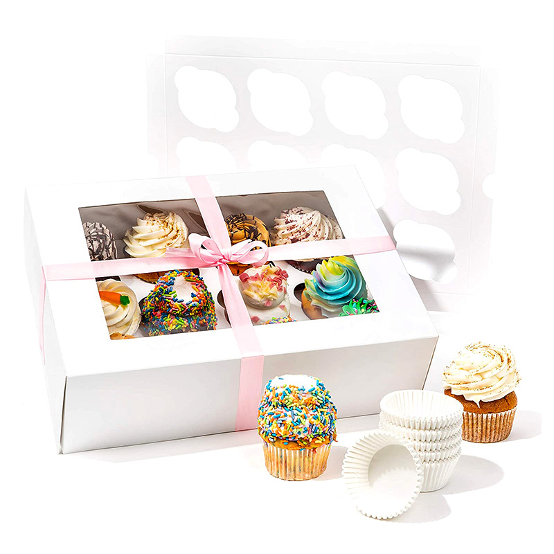 caja de pastel de embalaje de magdalena de cartón muffin personalizado