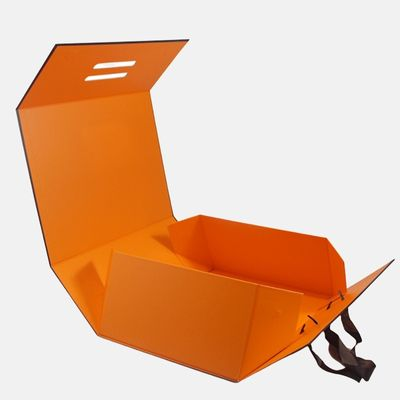 Proveedor de caja de regalo plegable portátil naranja