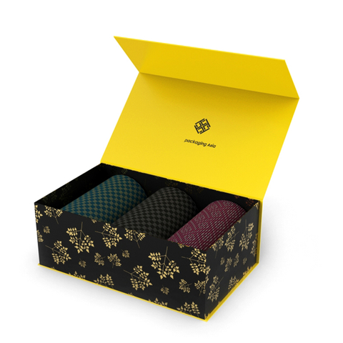 Caja de regalo rígida de calcetines personalizados plegables