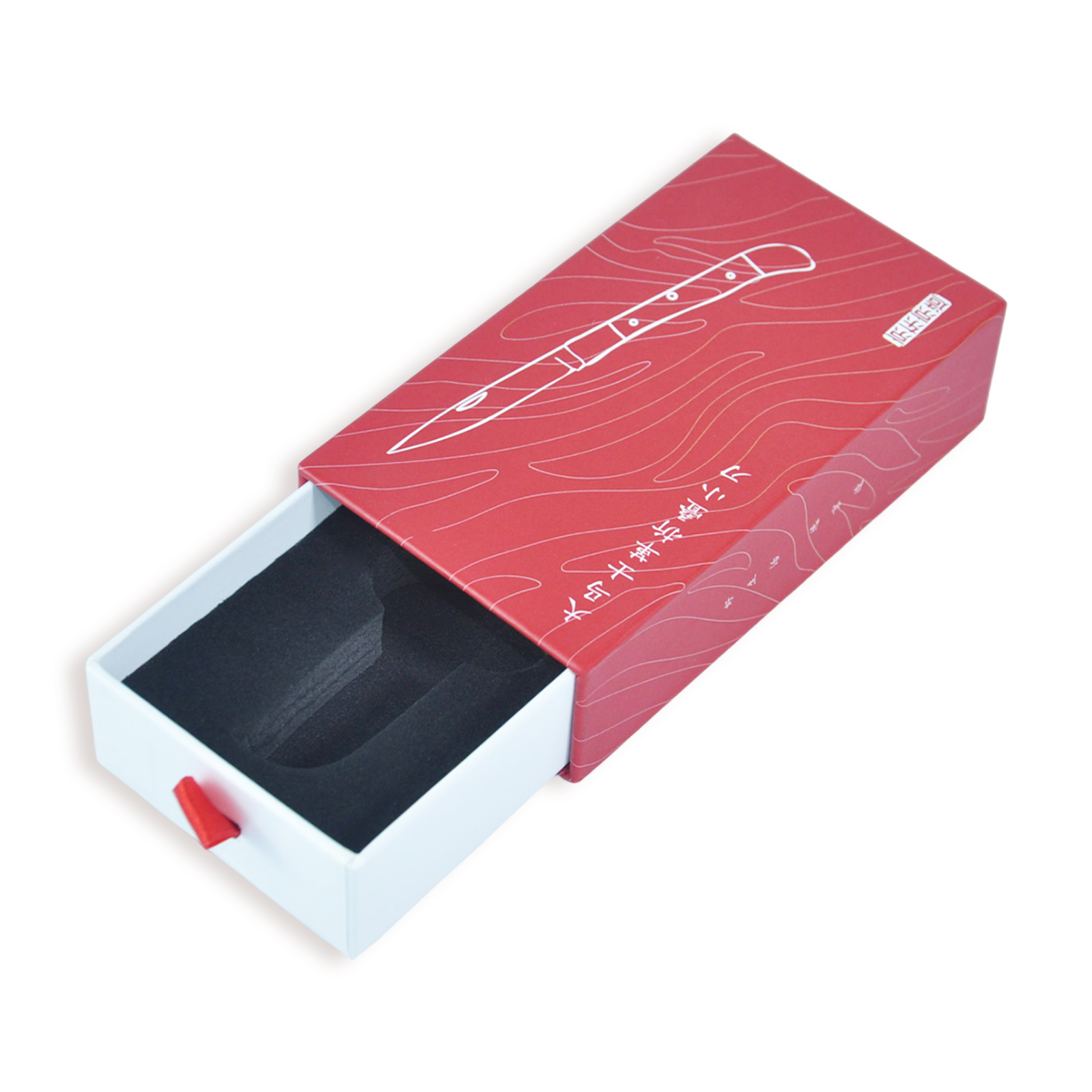 Cajas de cajones rojos personalizados con forro al por mayor