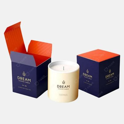 Venta al por mayor Caja de velas con logotipo UV de hoja de oro