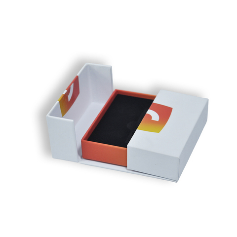 Caja rígida personalizada de doble puerta con impresión parcial e inserto