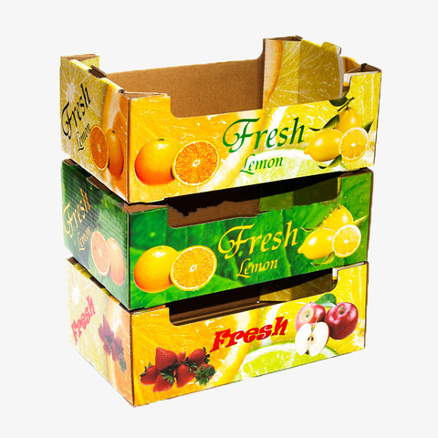 Bandejas de cartón corrugado para frutas y verduras