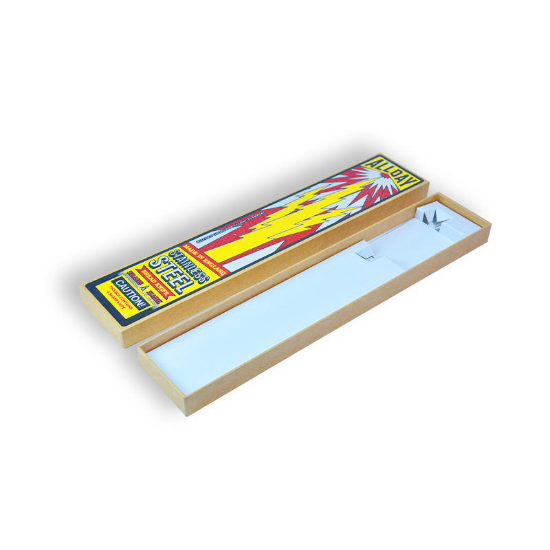 Caja rígida de cartón con tapa y base personalizada con forro de cartón corrugado