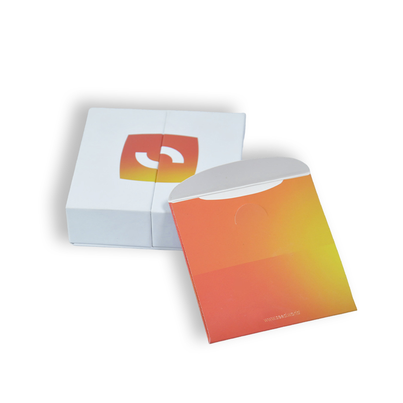 Caja rígida personalizada de doble puerta con impresión parcial e inserto