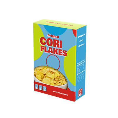Cajas de cereales de hojuelas de maíz personalizadas